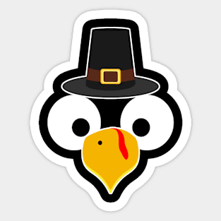 Turkey Face Thanksgiving Halloween Sticker